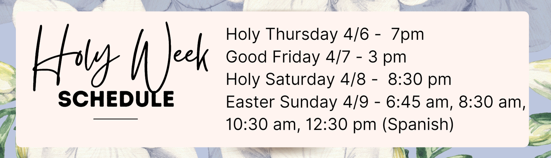 Holy Week Schedule 23